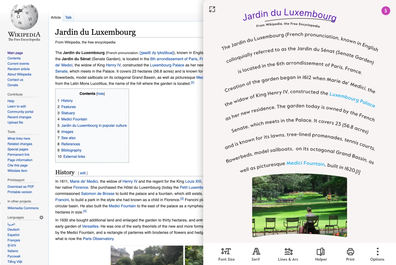 Chrome extension curving a Wikipedia article