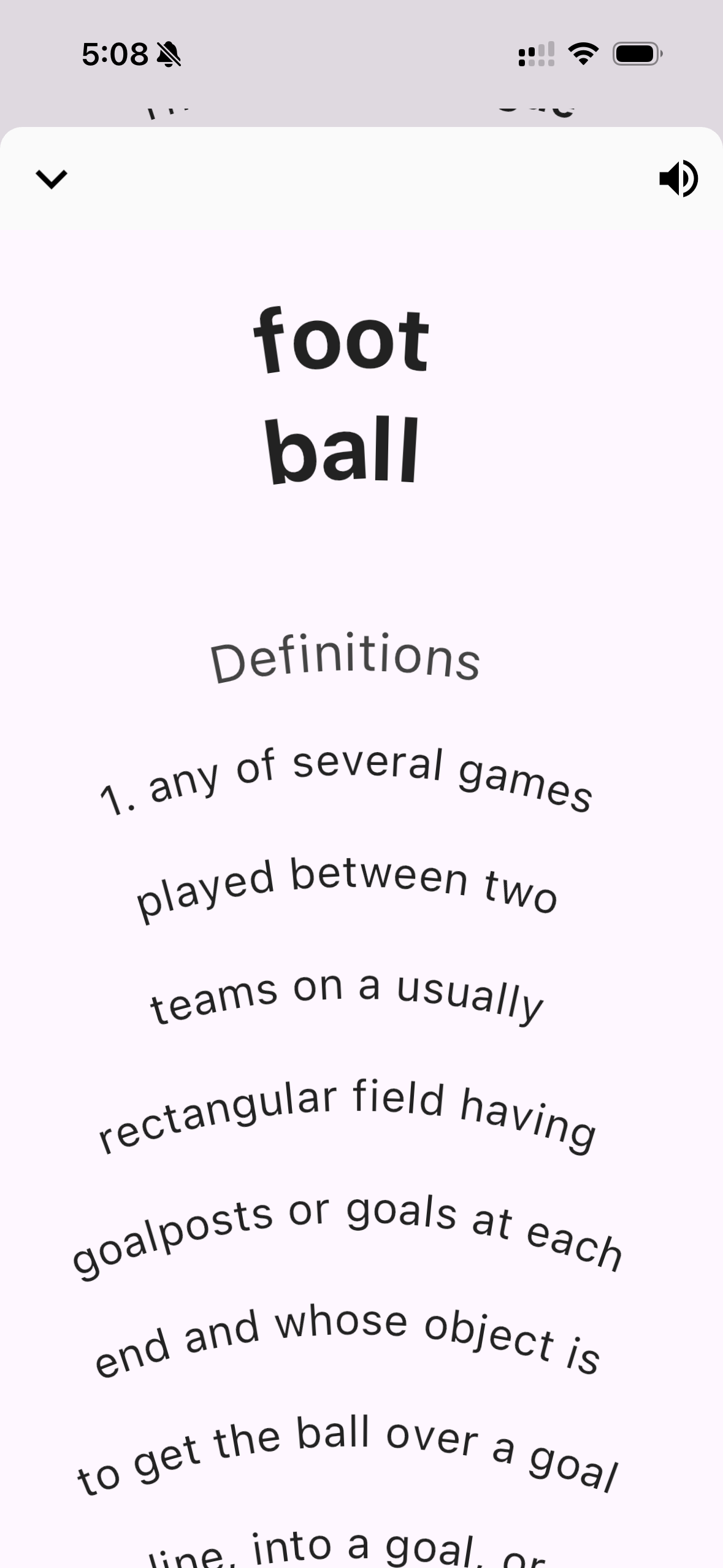 Summerbell mobile word helper definition screen